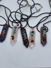 Load image into Gallery viewer, Copper wire Wrapped Chakra Point Pendant
