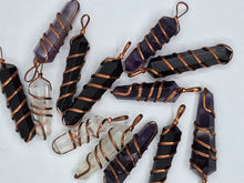 Load image into Gallery viewer, Copper Wire Wrap Healing Stone Pendants Assorted Each
