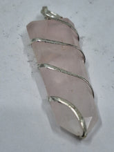 Load image into Gallery viewer, Rose Quartz Wire Wrap Pendant 1 3/4&quot;
