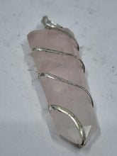 Load image into Gallery viewer, Rose Quartz Wire Wrap Pendant 1 3/4&quot;
