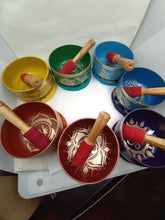Load image into Gallery viewer, SB20 Chakra Singing Bowl 4.5&quot; with Cushion Each
