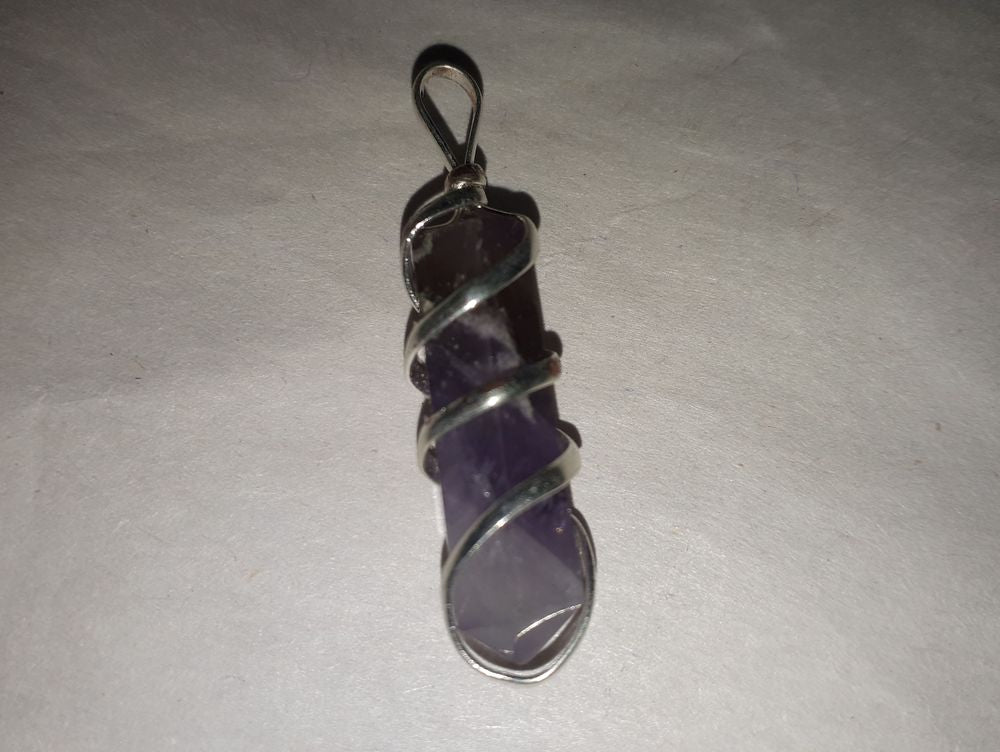 PEAM02 Amethyst Point Wire Wrapped Pendant