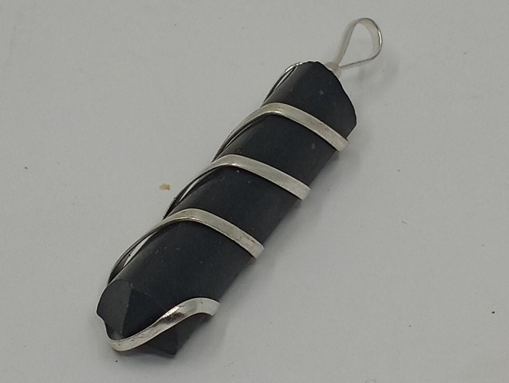 PEBT02 Black Tourmaline Wire Wrapped Pendant