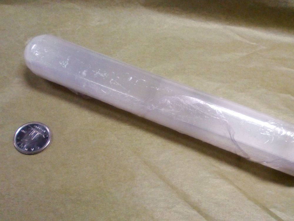 WAND13 Selenite Wand Round on Both Ends 6-7