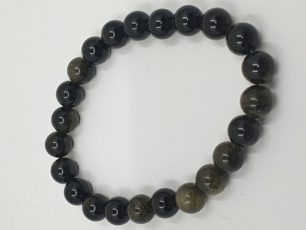 Obsidian Black 8mm Bead Bracelet